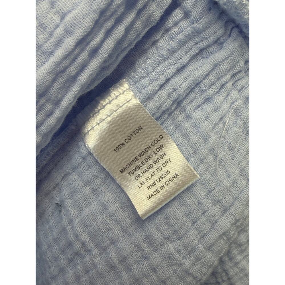 4our Dreamers Dress Sz S Blue Gauze Cotton Tiered Sleeveless Summer Lightweight - Picture 5 of 5
